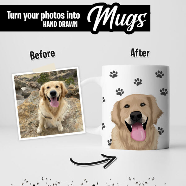 PERZONALIZED PET & PAW PATTERN MUG - Imagen 3