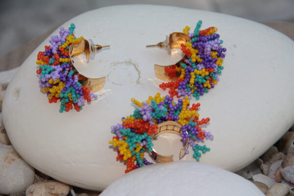 JUEGO DE ANILLO Y ARETES EN MURANO