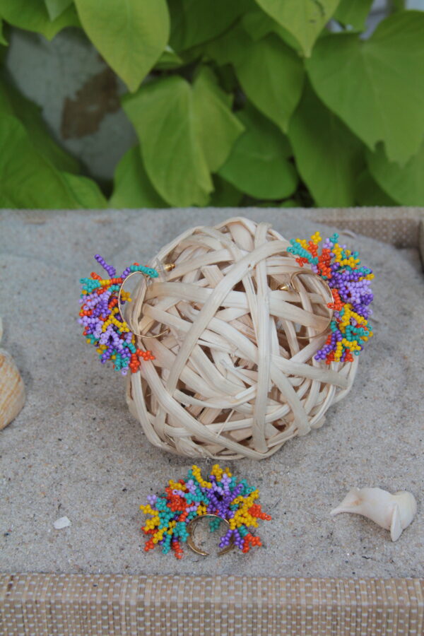 JUEGO DE ANILLO Y ARETES EN MURANO - Imagen 2